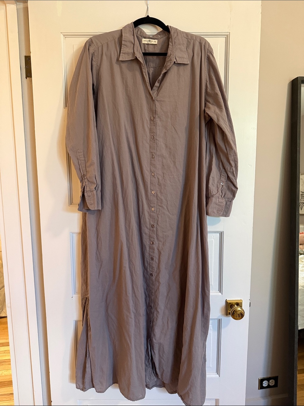 Long Button-Front Women’s Dress Purple Natural Life L/XL
